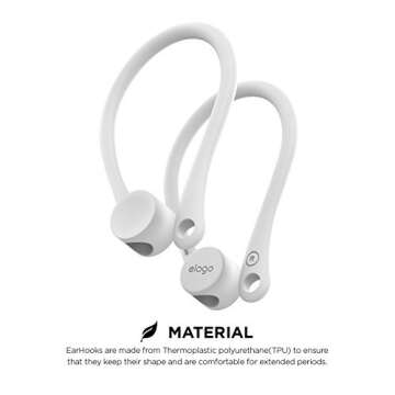elago EarHooks Compatible with AirPods 3, Compatible with AirPods Pro, Compatible with AirPods 2, 1 - Perfect for Outdoor Activities, Long-Lasting Comfort (White)