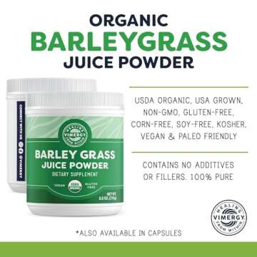 Vimergy Barley Grass Juice Powder – Clean Superfood Formula – Promotes Cardiovascular Health* – Organic, Vegan & Gluten-Free – Regular Size 250g
