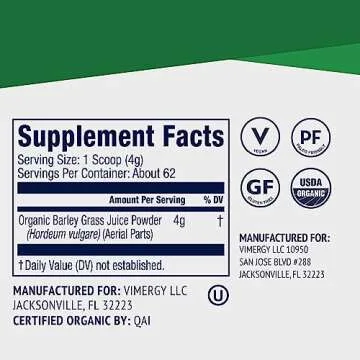 Vimergy Organic Barley Grass Juice Powder for Vitality