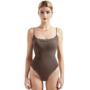 SUUKSESS Square Neck Lace Bodysuit for Effortless Style