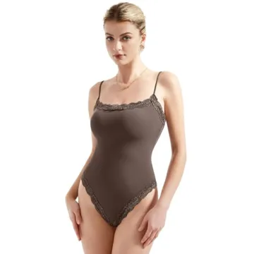 SUUKSESS Square Neck Lace Bodysuit for Effortless Style