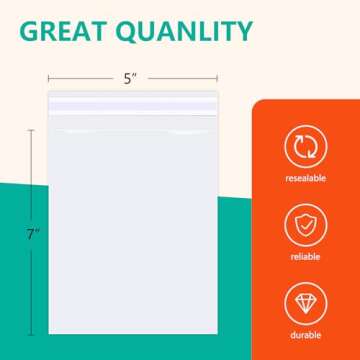 iMailer 1000 Pcs 5" x 7" Resealable Cellophane Bags
