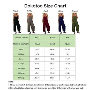 Dokotoo Women's Loose Plus Size Jumpsuits for Women Adjustable Spaghetti Strap Stretchy Wide Leg Solid One Piece Sleeveless Long Pant Romper Jumpsuit with Pockets Apricot Large