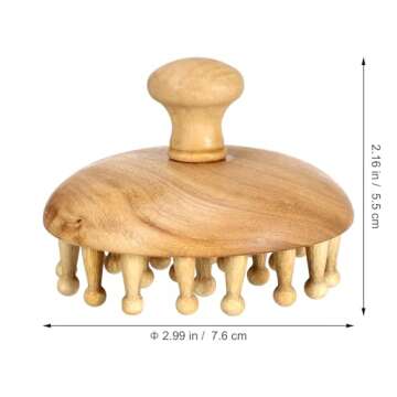 GLEAVI Wooden Massage Comb for Dandruff Removal, Wide Tooth Hair Brush Shampoo and Dry Hair Scalp Ca...