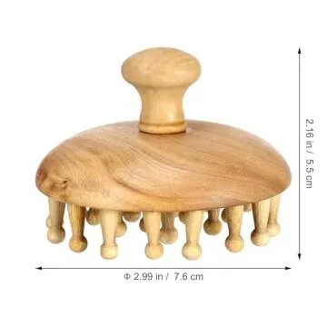 GLEAVI Wooden Massage Comb for Dandruff Removal, Wide Tooth Hair Brush Shampoo and Dry Hair Scalp Ca...