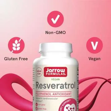 Jarrow Formulas Resveratrol 100 mg for Cardiovascular Health