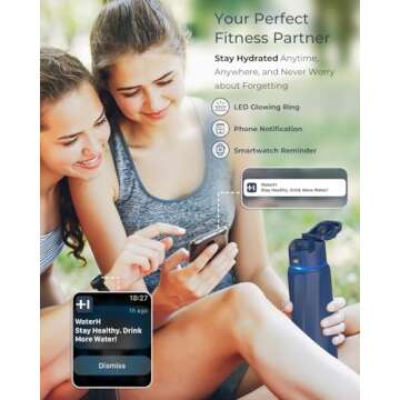 BOOST Smart Water Bottle with Reminder to Drink Water & Water Tracker Bottle - Double Wall Vacuum In...