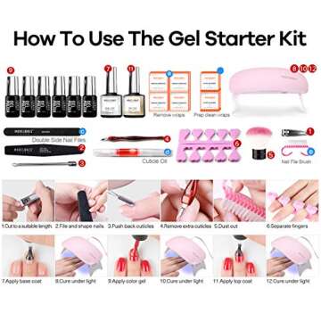 Gel Nail Kit with 6W Lamp - Perfect for Beginners and Gifts