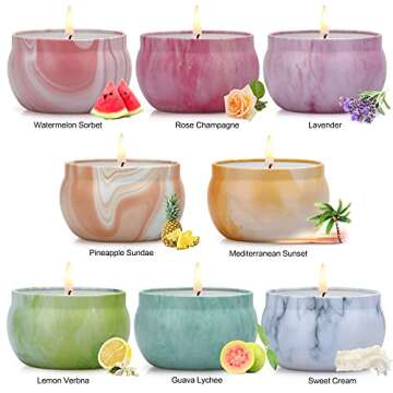 Candles for Home Scented 8 Pack Aromatherapy Scented Candles 20 OZ 160 Hour Soy Wax Long Lasting Christmas Candles Gifts Set for Women Stress Relief Meditation Yoga SPA Relaxing Birthday