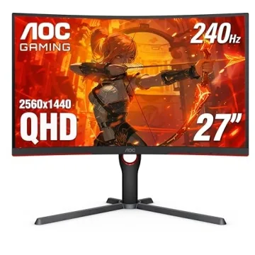 AOC CQ27G3Z 27" Curved Gaming Monitor - 240Hz, 0.5ms, FreeSync Premium
