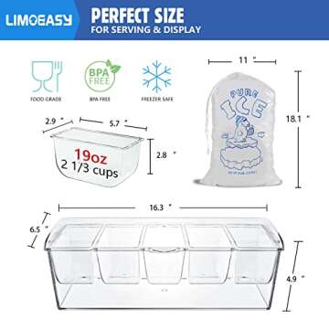 LIMOEASY Chilled Condiment Server for Parties