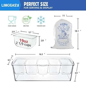 LIMOEASY Chilled Condiment Server for Parties