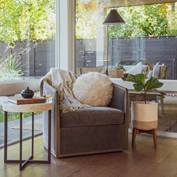 Common Decor Plant Basket for 10 inch Plant Pots Indoor, Modern Floor Basket Planter with Handles, Beautiful Indoor Planter Basket, Woven Plant Basket Size: 11" x 11"