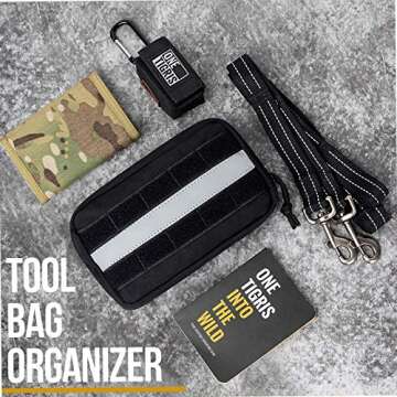 OneTigris Service Dog Vest Harness Saddle Bag Backpack Pouch, Emotional Support, Service Dog in Training,Quality Saddlebag for Tactical Dogs Vests(Black)