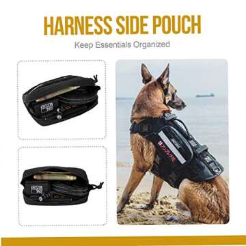 OneTigris Service Dog Vest Harness Saddle Bag Backpack Pouch, Emotional Support, Service Dog in Training,Quality Saddlebag for Tactical Dogs Vests(Black)
