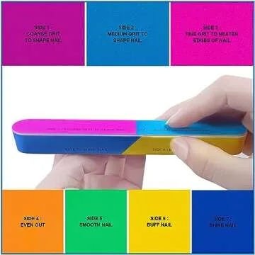 Nail File and Buffer Set (16 Pack), Nail File Kit Professional Nail Files & Buffers Manicure Supplies Filer Buffer for Natural Nails, 100/180 Grit 7 Way Nail Filing Polishing Buffer for Nail Care