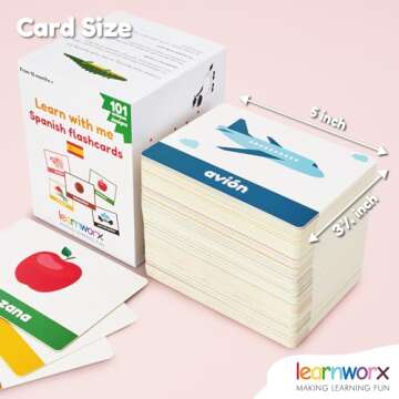 101 Spanish Flash Cards for Kids & Toddlers for Fun Learning
