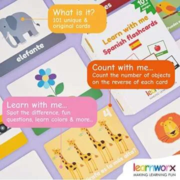 101 Spanish Flash Cards for Kids & Toddlers for Fun Learning