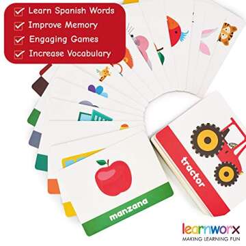 101 Spanish Flash Cards for Kids & Toddlers for Fun Learning