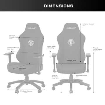 Anda Seat Phantom 3 PVC Leather Gaming Chairs for Adults - Large Wide Seat Gamer Chair with Lumbar Support, Comfortable Premium Video Game Seats with Headrest - Black Gaming Chair with Cushion