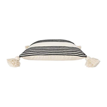 Creative Co-Op Black Stripes & Tassels Pillows