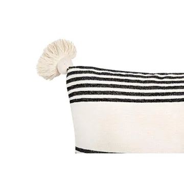 Creative Co-Op Black Stripes & Tassels Pillows