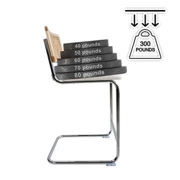 GrandNoor Rattan Counter Height Stools Set of 2 with Solid Wood Back, 24 Inch Mid Century Modern Cesca Bar Stools (White, 1PC-24'' Counter Height Stool)