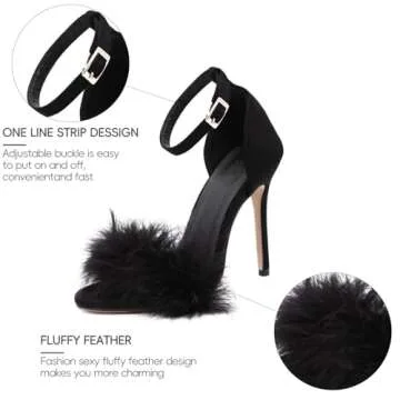 YIBLBOX Black Stiletto Heels for Women, Party Dance Heels Sexy Heels Women Boudoir Black Womens Heel...