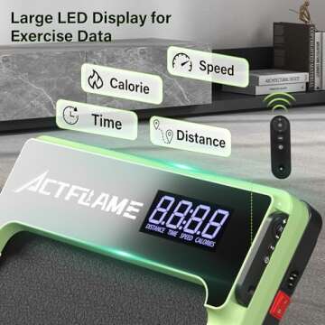 ACTFLAME Portable Walking Pad Treadmill with Incline