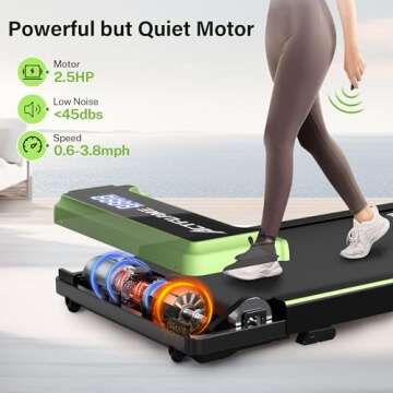 ACTFLAME Portable Walking Pad Treadmill with Incline