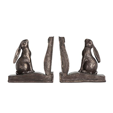 Creative Co-Op Rustic Rabbit Bookends Set of 2 Bronze