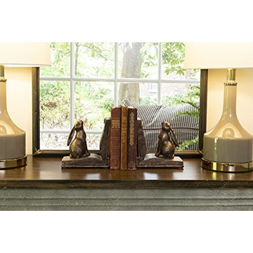 Creative Co-Op Rustic Rabbit Bookends Set of 2 Bronze