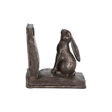 Creative Co-Op Rustic Rabbit Bookends Set of 2 Bronze
