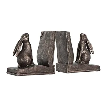 Creative Co-Op Rustic Rabbit Bookends Set of 2 Bronze