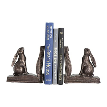 Creative Co-Op Rustic Rabbit Bookends Set of 2 Bronze