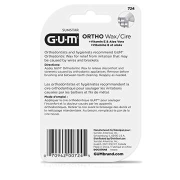 GUM Orthodontic Wax - Mint Flavor for Comfort & Care