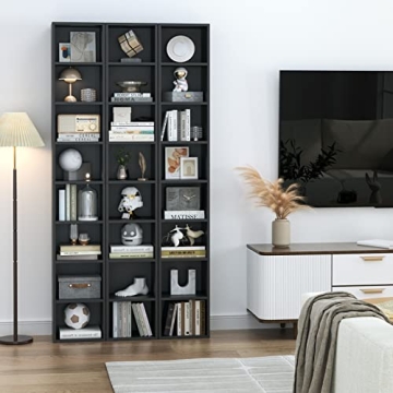 FOTOSOK Slim Media Tower Rack for Stylish Storage Solutions