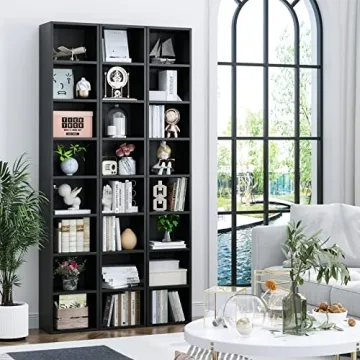 FOTOSOK Slim Media Tower Rack for Stylish Storage Solutions