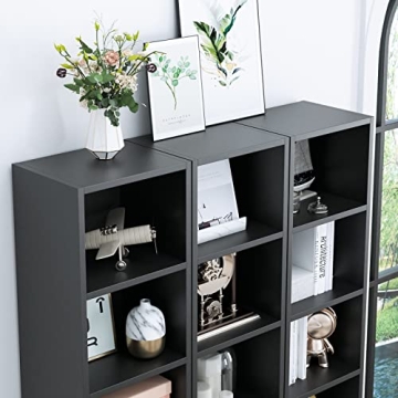 FOTOSOK Slim Media Tower Rack for Stylish Storage Solutions