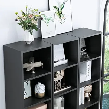 FOTOSOK Slim Media Tower Rack for Stylish Storage Solutions