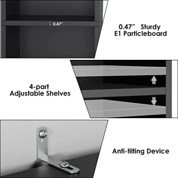 FOTOSOK Slim Media Tower Rack for Stylish Storage Solutions