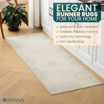 Istana Hallway Runner Rug - Stylish, Non-Slip & Washable