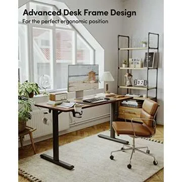 FEZIBO Height Adjustable Electric Standing Desk, 44 x 24 Inches Stand up Table, Sit Stand Home Office Desk with Splice Board
