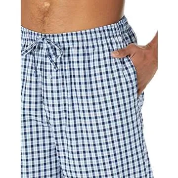 Light Blue Check Pajama Pants for Men - Amazon Essentials