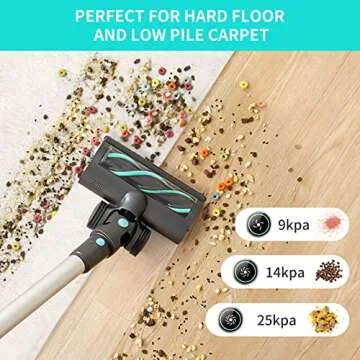 Belife BVC11 Cordless Vacuum Cleaner, 2 Detachable Battery, Max 80mins Runtime, 25Kpa 380W Brushless...