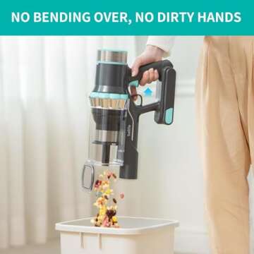 Belife BVC11 Cordless Vacuum Cleaner, 2 Detachable Battery, Max 80mins Runtime, 25Kpa 380W Brushless Stick Vacuum, Lightweight Vacuum for Home Hardwood Floor Carpet Pet Hair, LED Touch Display