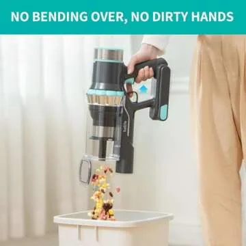 Belife BVC11 Cordless Vacuum Cleaner, 2 Detachable Battery, Max 80mins Runtime, 25Kpa 380W Brushless Stick Vacuum, Lightweight Vacuum for Home Hardwood Floor Carpet Pet Hair, LED Touch Display