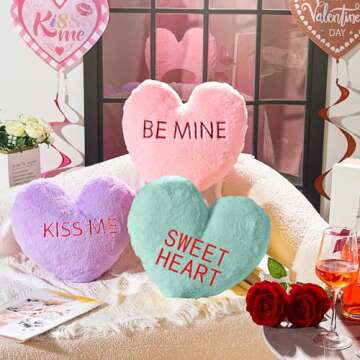 Burbell Valentine's Day Conversation Heart Pillows 3 Pack