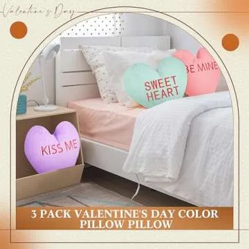 Burbell Valentine's Day Conversation Heart Pillows 3 Pack