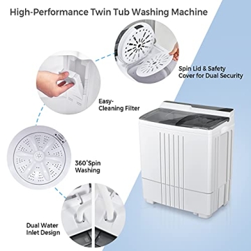 Giantex Portable Washing Machine | 21lbs Capacity | Compact & Efficient for Apartments or RVs